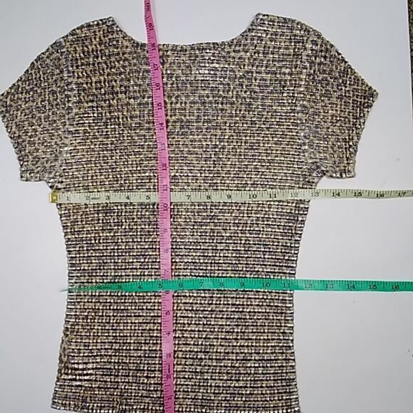 Kisca By Komarov Sthecht Made In USA Ws, Sz 1 Black &Gold Metallic Snake Print - Picture 7 of 8